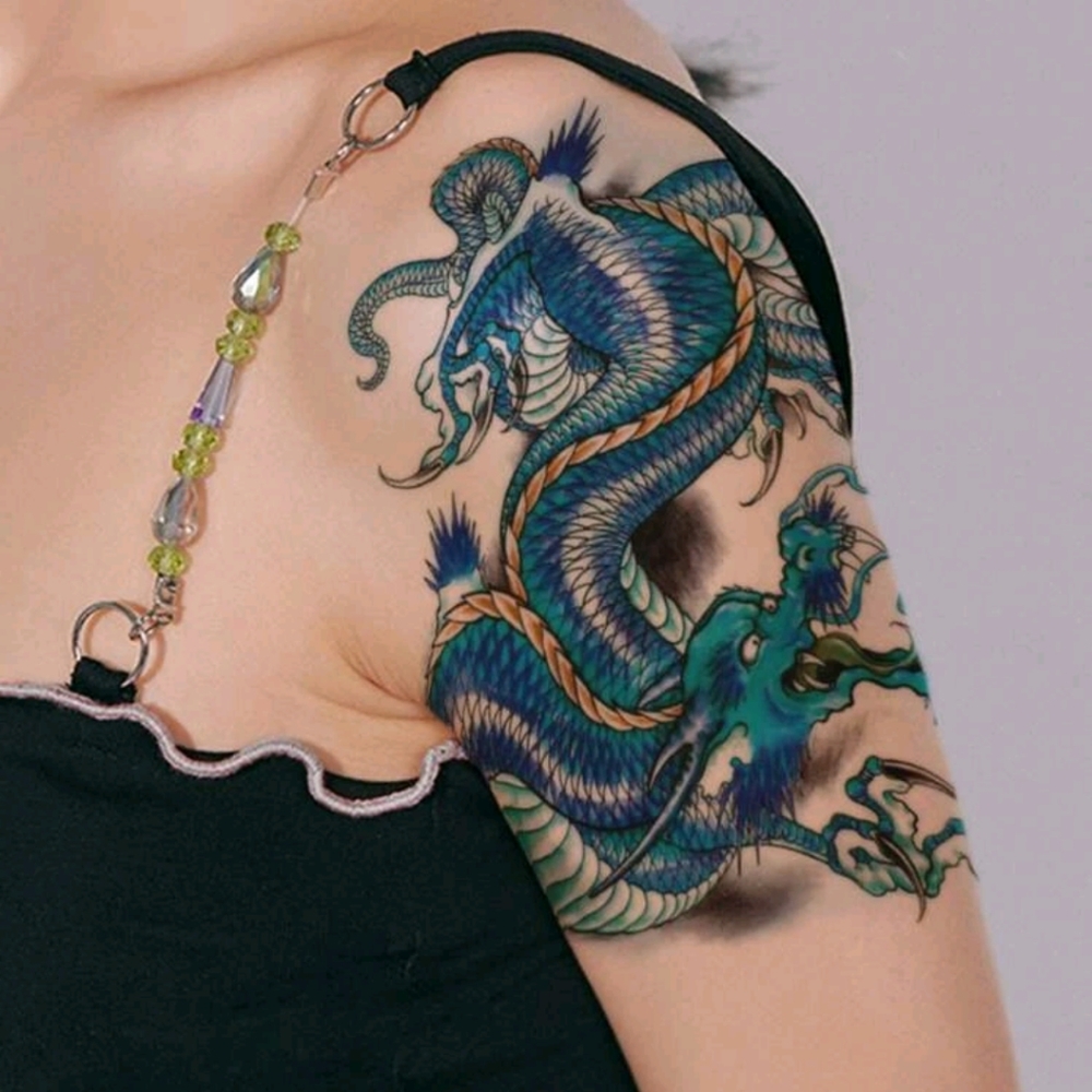 8" Blue Dragon Tattoo
